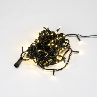 Cordão 100Led com Pisca (80 Led Fixo Branco Quente + 20 Led Pisca Branco Quente = 4x1 )